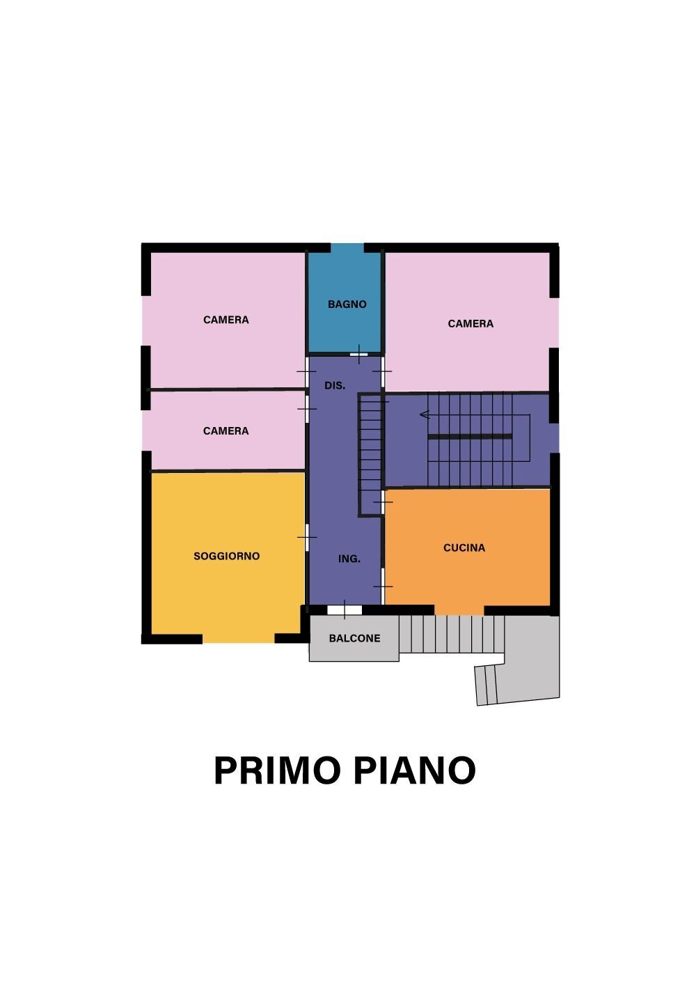 Four-room apartment via Torquato Nanni, Forlì - floor plans 1