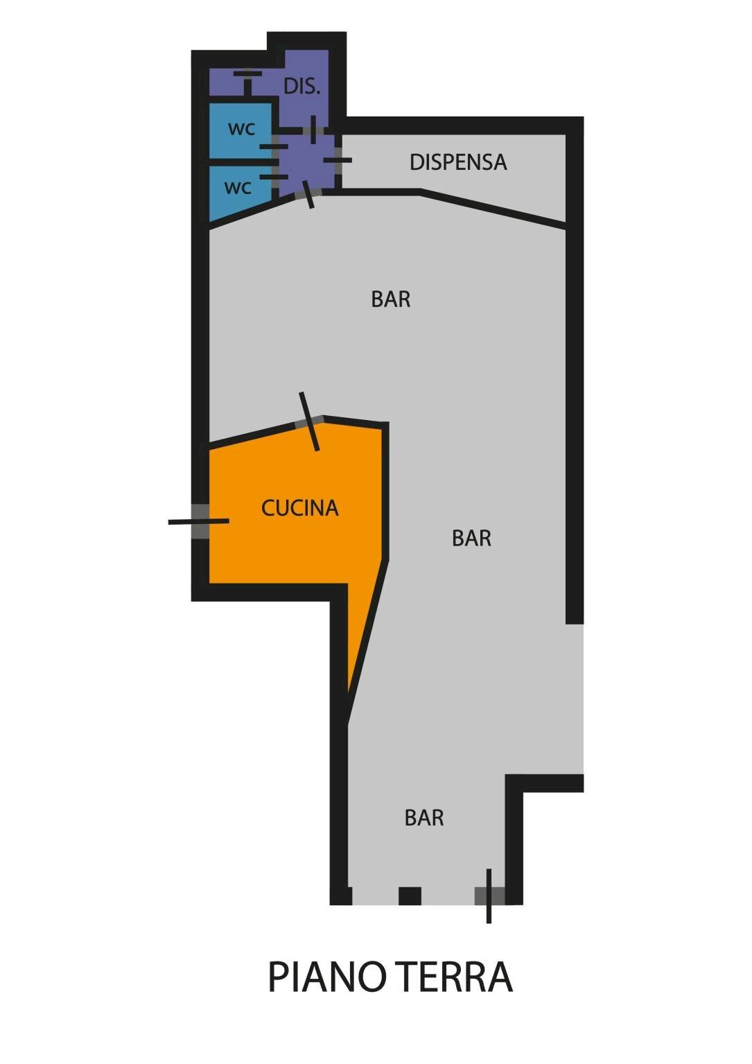 Cafeteria - Cold Bar via Faentina, Ravenna - floor plans 1
