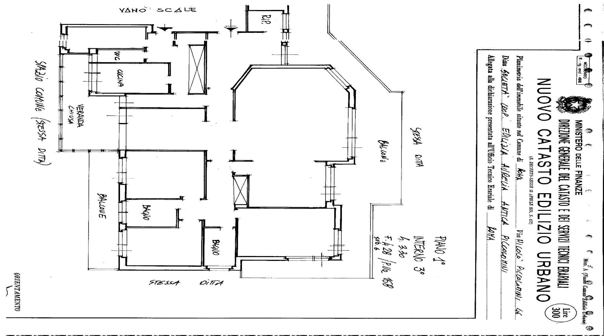 Apartment via Nicolò Piccolomini, Roma - floor plans 1