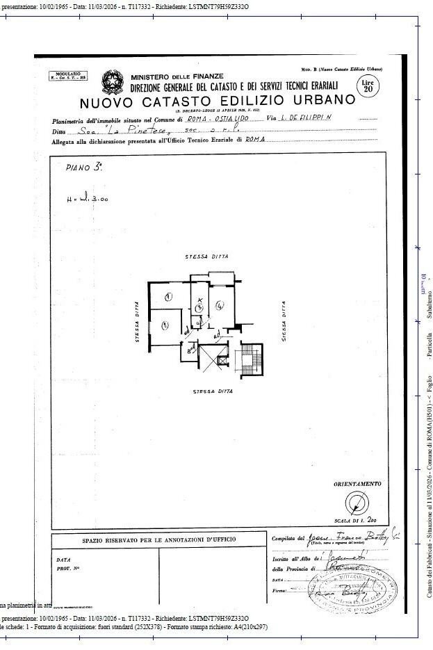 Three-room apartment via Ludovico De Filippi, 10, Roma (neighborhood Lido di Ostia) - floor plans 1