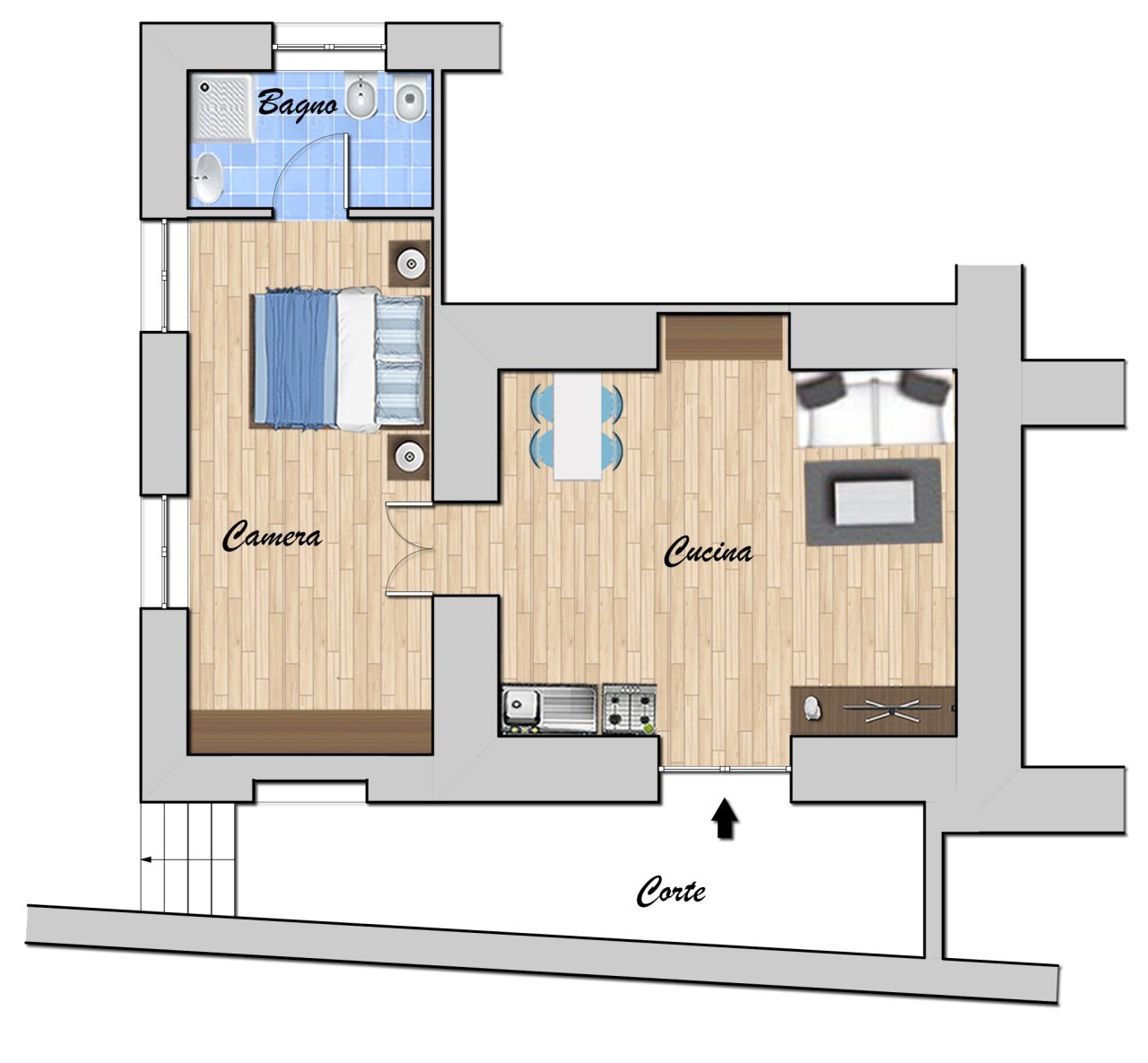 RIF 3549 - VIA OBERDAN - RITT.jpg - Trilocale Via Guglielmo Oberdan, Genova (zona Nervi) - planimetria 1