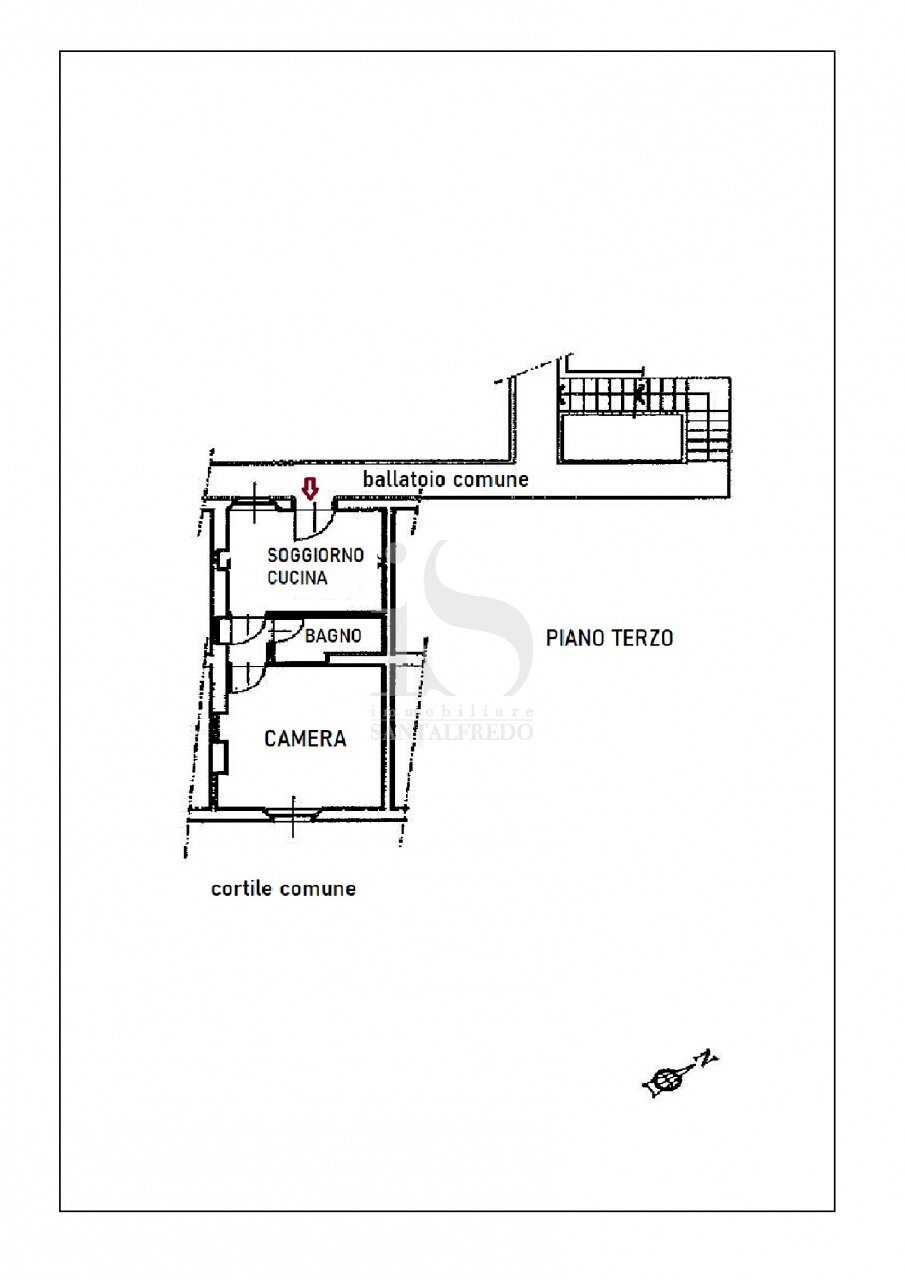 Planiemetria - Monolocale VIA CARLO FARINI, 37, Milano - planimetria 1