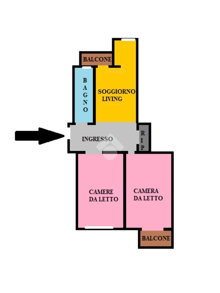 Trilocale Corso vercelli, Torino (zona Rebaudengo) - planimetria 1