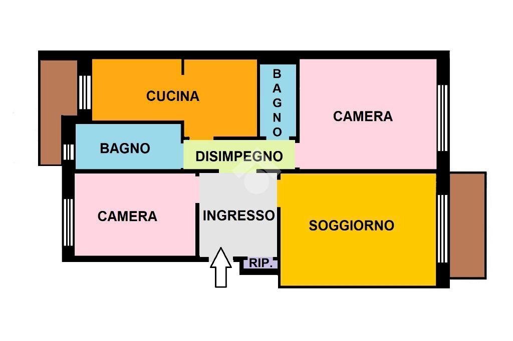 Trilocale Via Fonzaso, Milano - planimetria 1