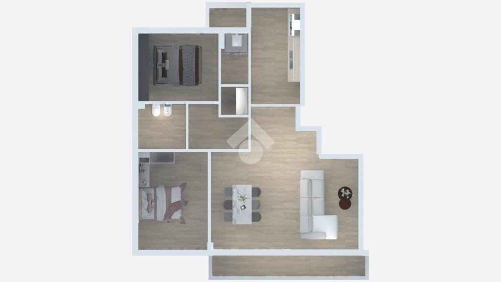 Three-room apartment Via Federico Chopin, Milano (neighborhood Vigentino) - floor plans 1