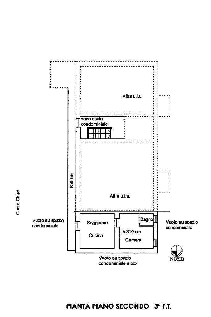 Bilocale Corso Chieri, Torino (zona Madonna del Pilone) - planimetria 1