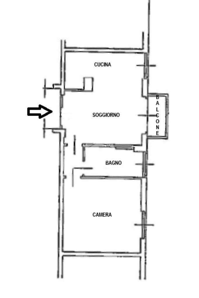 Two-room apartment Via Daniele Ricciarelli, Milano (neighborhood San Siro) - floor plans 1