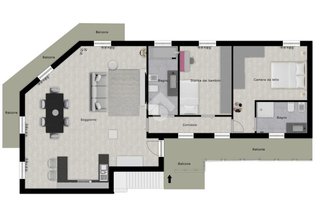 Trilocale Via Senatore Giovanni Marcora, Inveruno - planimetria 1