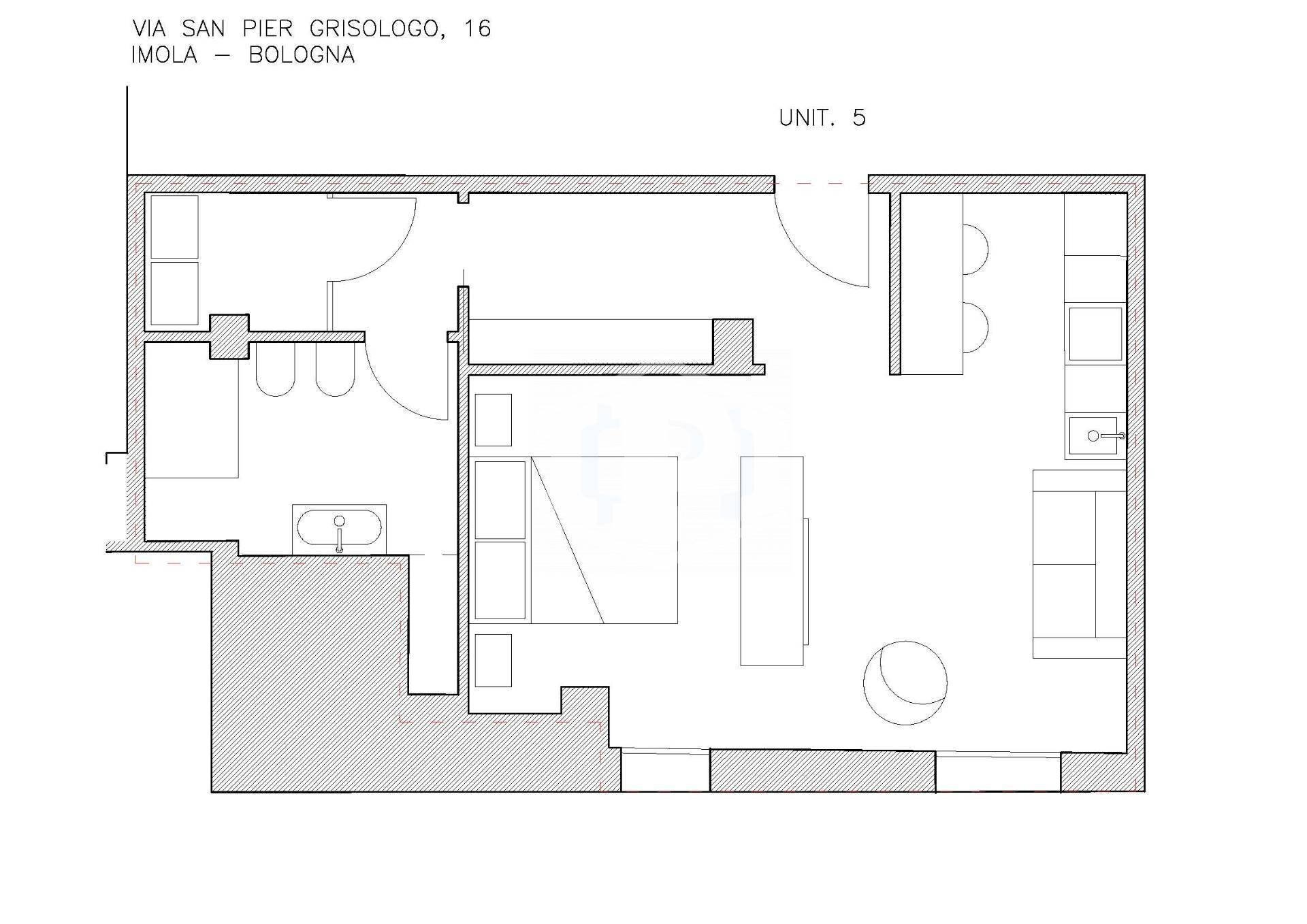 Monolocale Via San Pier Grisologo, Imola - planimetria 1