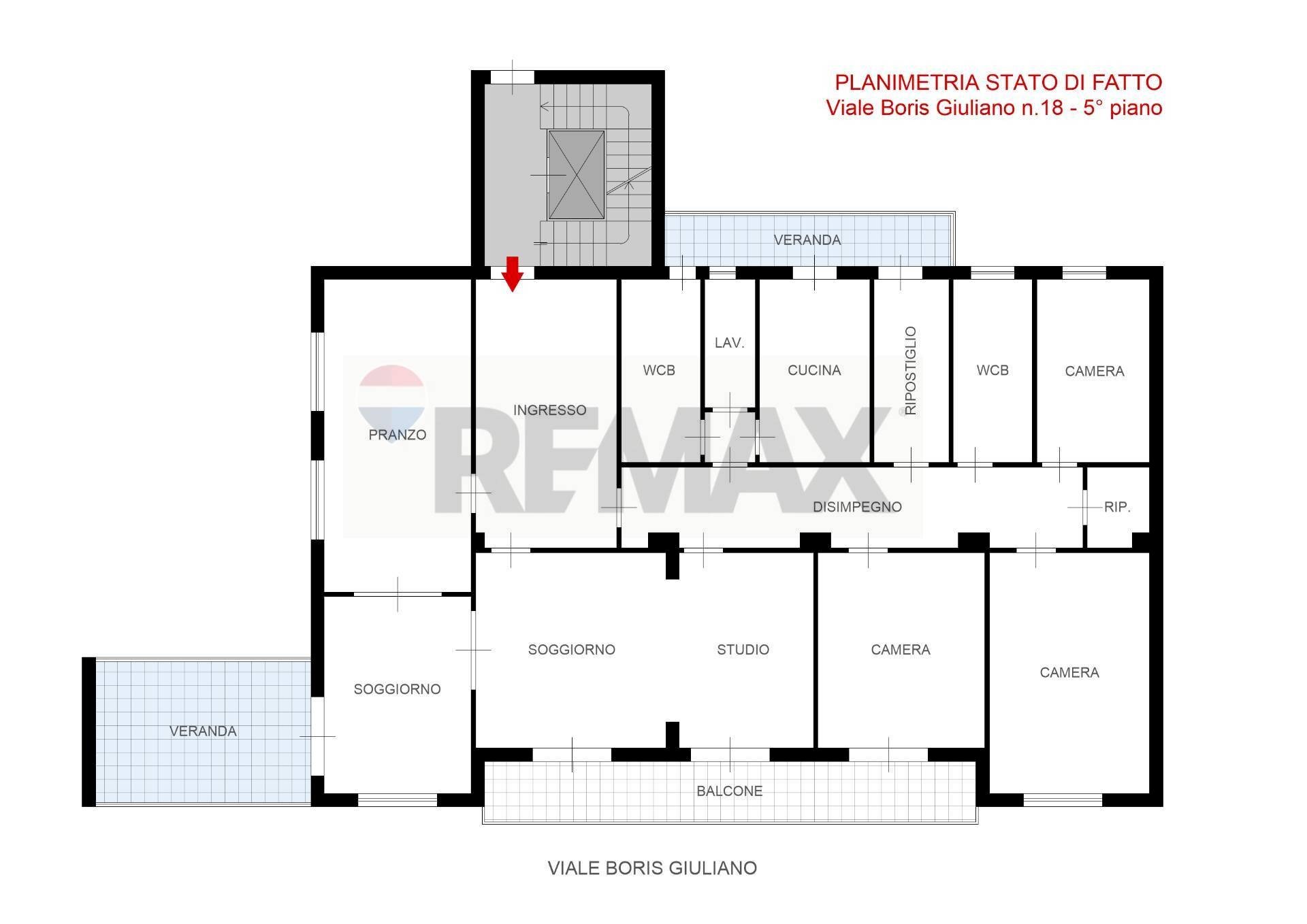 Pianta 2D - Appartamento Viale Boris Giuliano
 
18, Palermo - planimetria 1