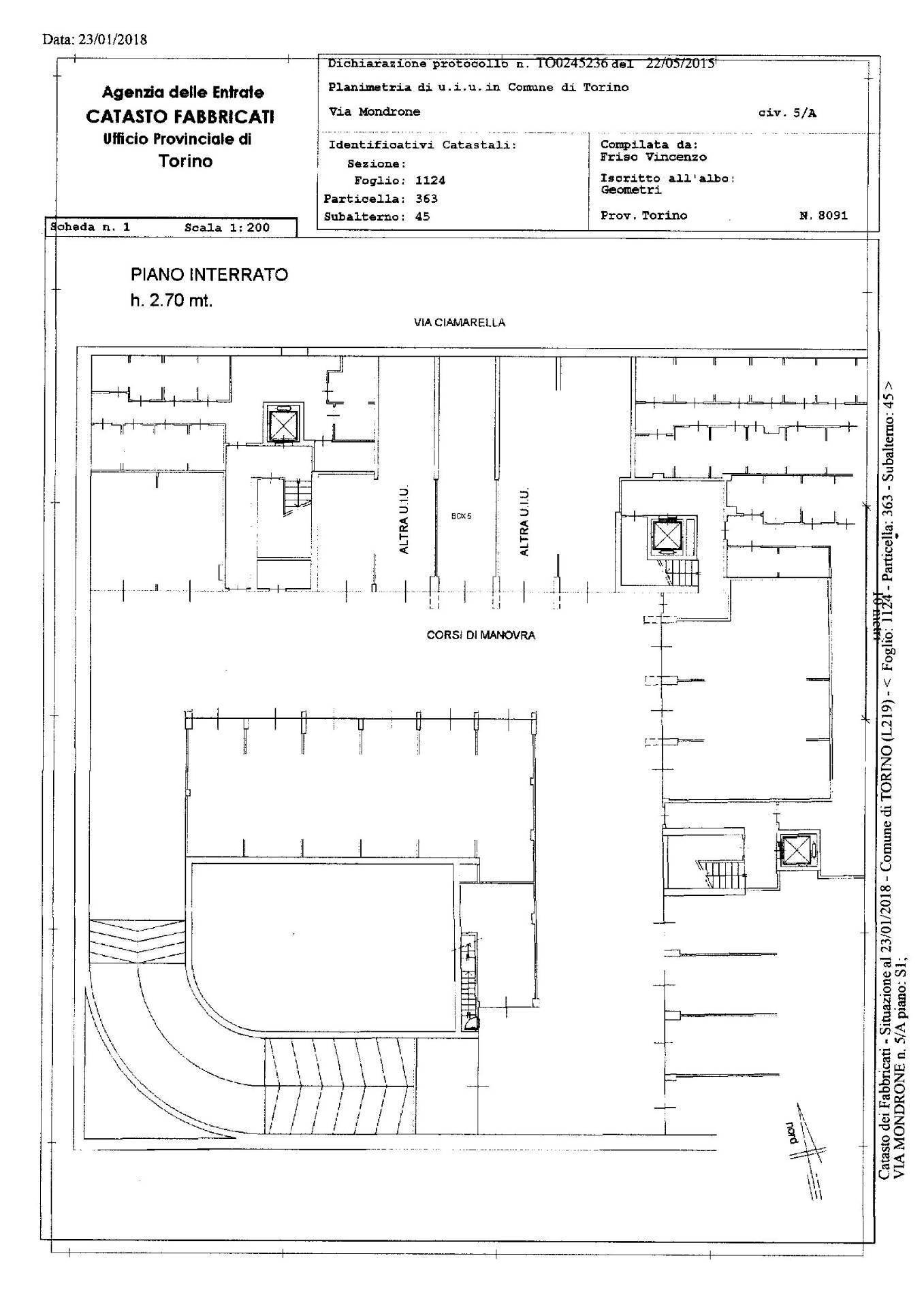 Planimetria - Box Via Mondrone
 
5, Torino - floor plans 1