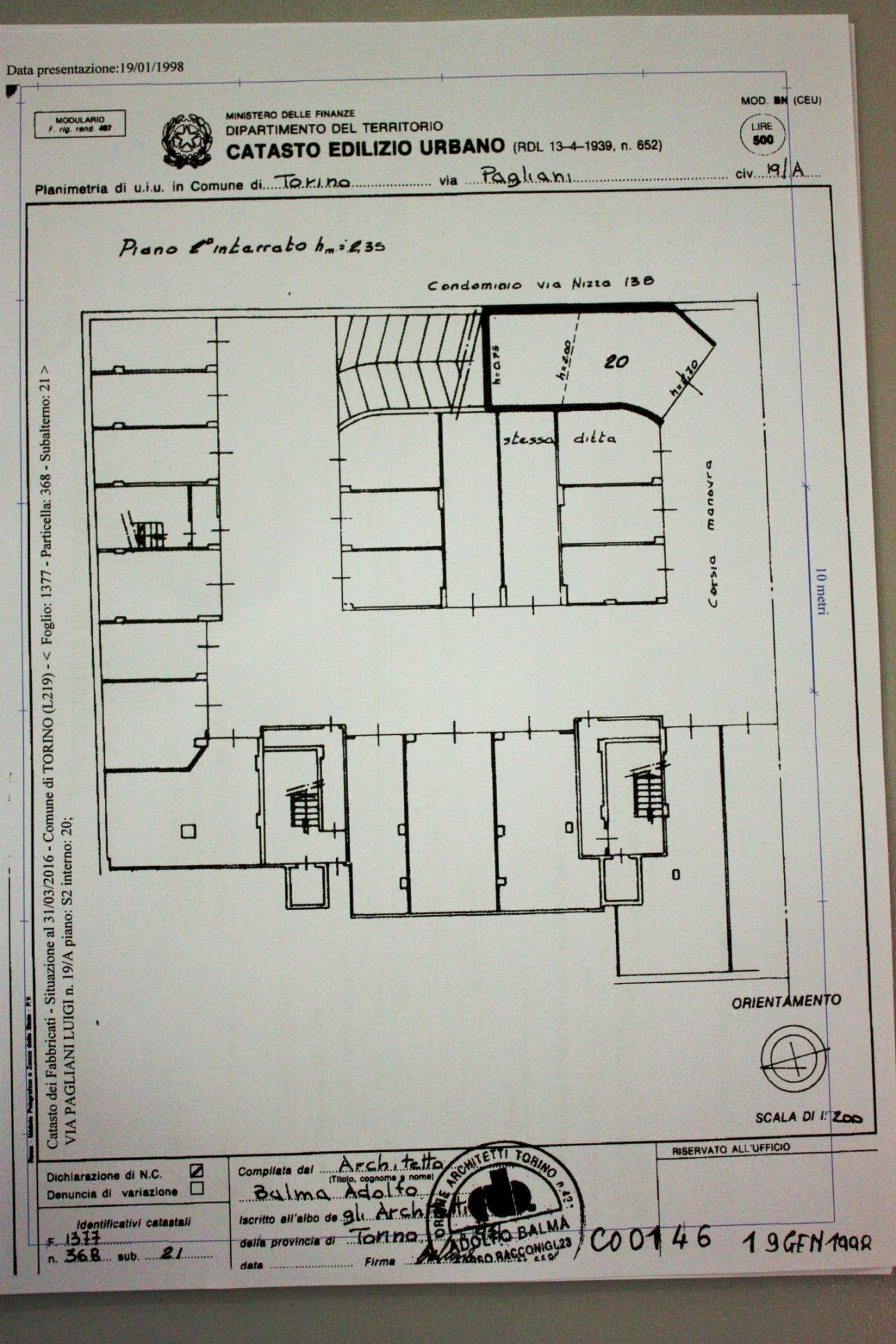 Planimetria - Box Via Luigi Pagliani
 
19, Torino - floor plans 1