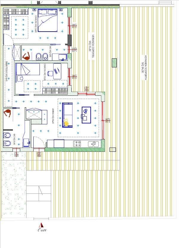 Foto 2 - Trilocale via veronese
 
150, Olbia - planimetria 1