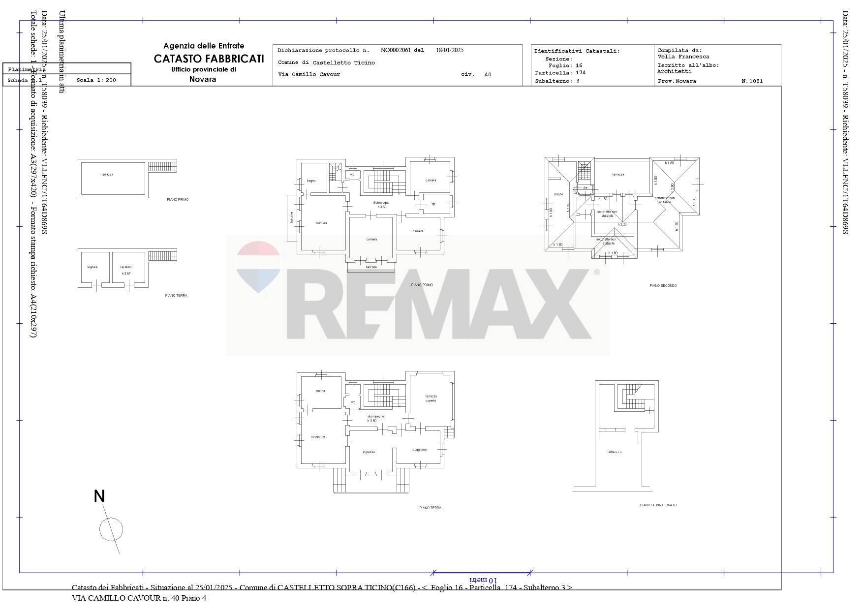 Pianta 2D - Villa Castelletto Sopra Ticino - planimetria 1