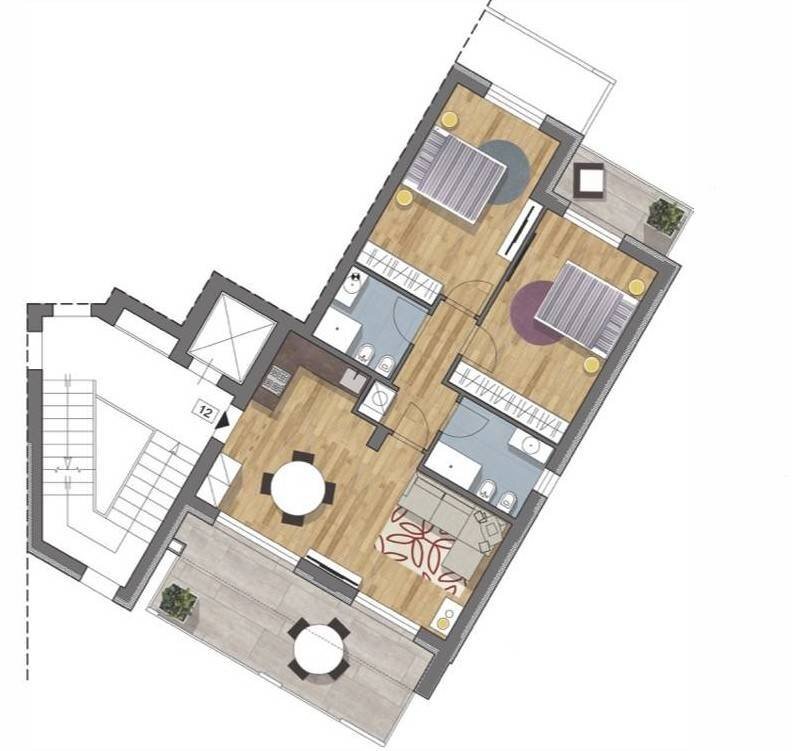 Foto 9 - Three-room apartment Via Del Prete, Cattolica - floor plans 1