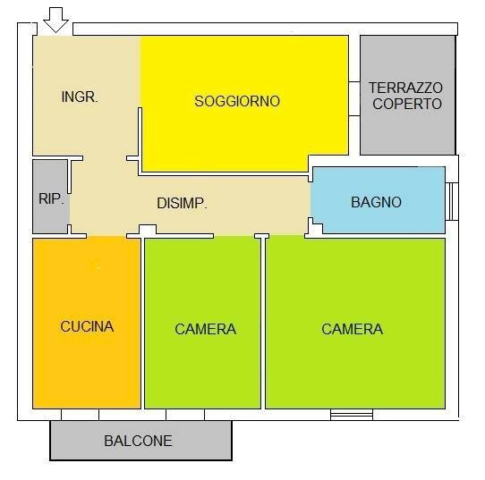 Foto 13 - Three-room apartment Via Don Minzoni, Piacenza - floor plans 1