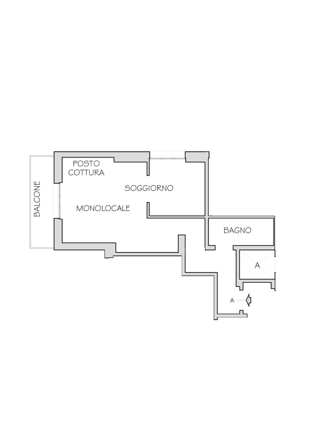 Two-room apartment via Balbi, 97, Genova - floor plans 1