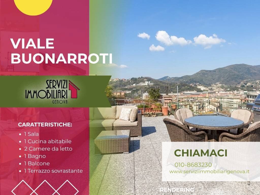 Terrazzo - Trilocale viale Michelangelo Buonarroti, Genova (zona Sampierdarena) - foto 1