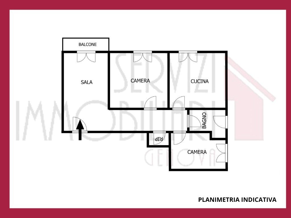 Trilocale viale Michelangelo Buonarroti, Genova (zona Sampierdarena) - planimetria 1