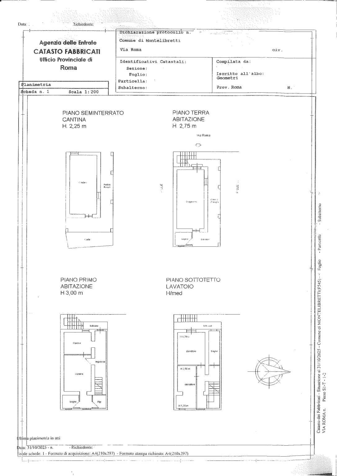 Four-room apartment via Roma, 69, Montelibretti - floor plans 1
