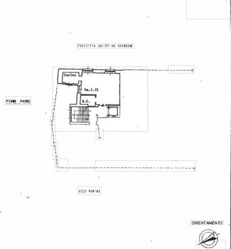 appartamento in locazione genova piazza da varagin - Apartment piazzetta Jacopo da Varagine, Genova (neighborhood Centro Storico) - floor plans 1