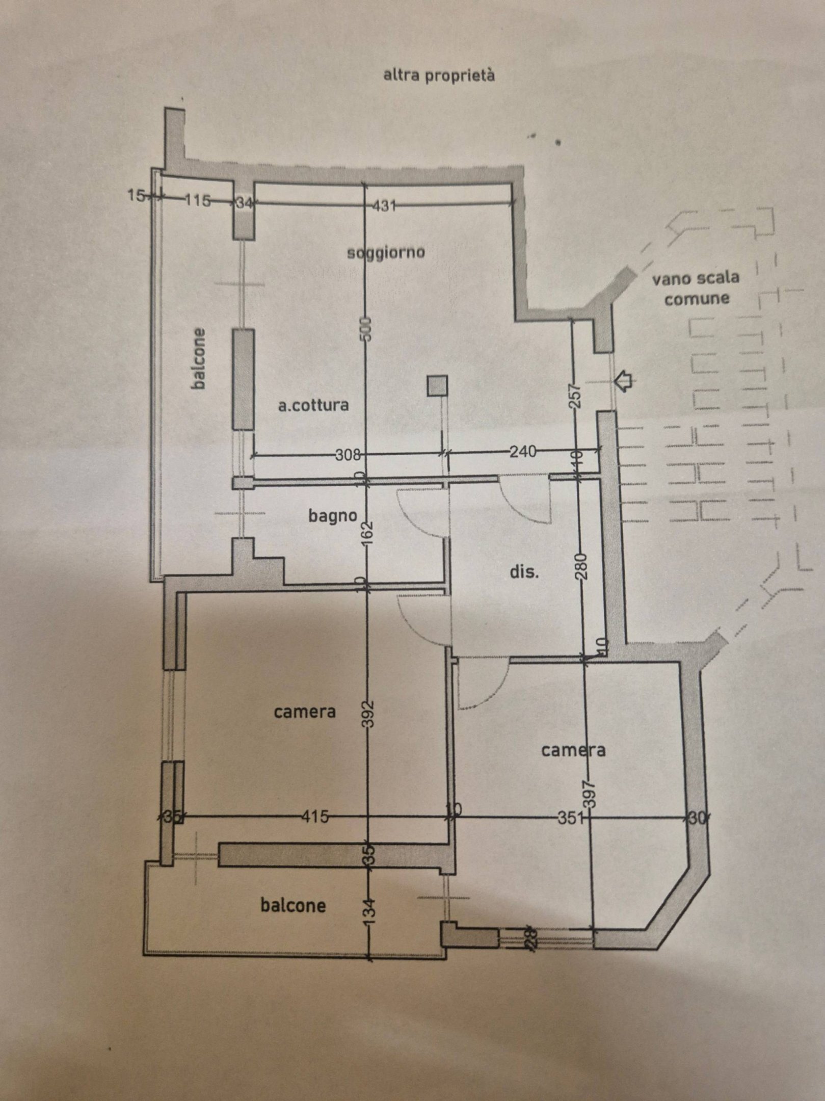 Quadrilocale via dei Lerda, 18, frazione Madonna Delle Grazie, Cuneo - planimetria 1