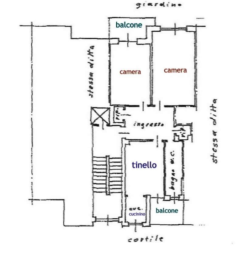 planim. alloggio - Three-room apartment corso Sebastopoli, 297, Torino (neighborhood Santa Rita) - floor plans 1