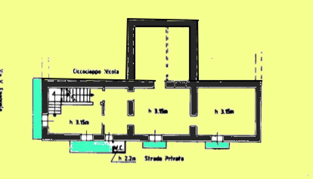 Trilocale corso Vittorio Emanuele, 115, Poggiofiorito - planimetria 1