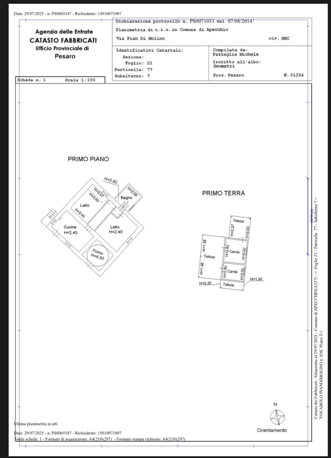 Villa via pian di molino, Apecchio - floor plans 1