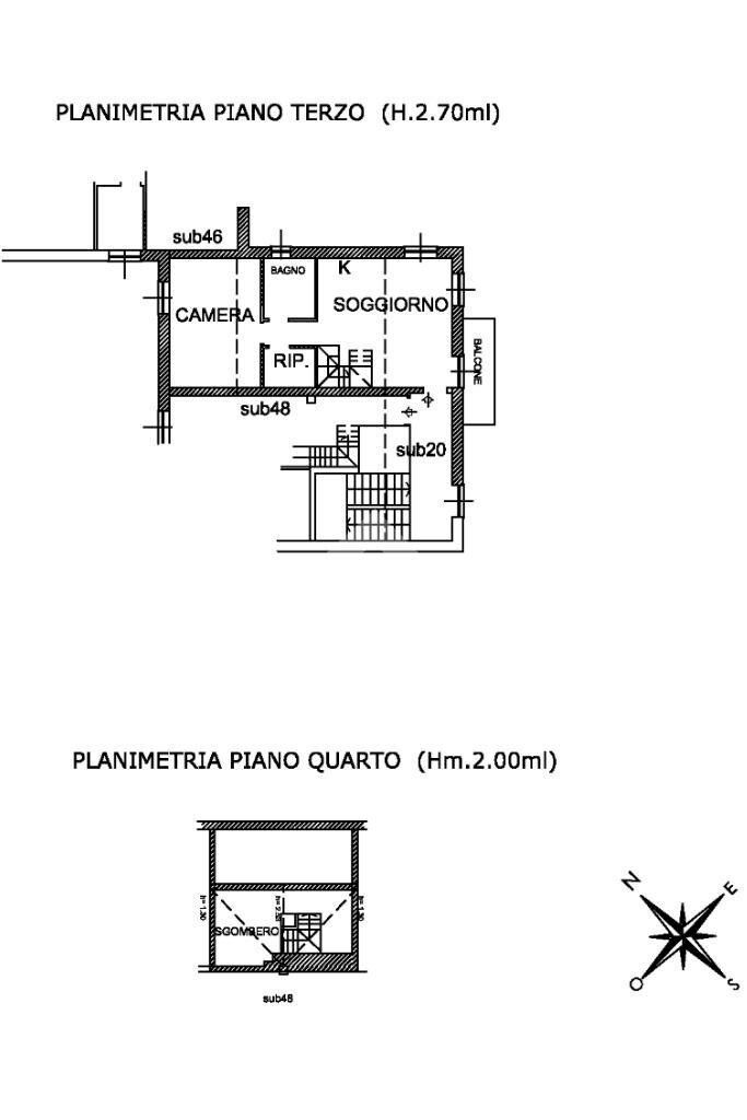 Three-room apartment Via Provinciale per Novano, Casarza Ligure - floor plans 1