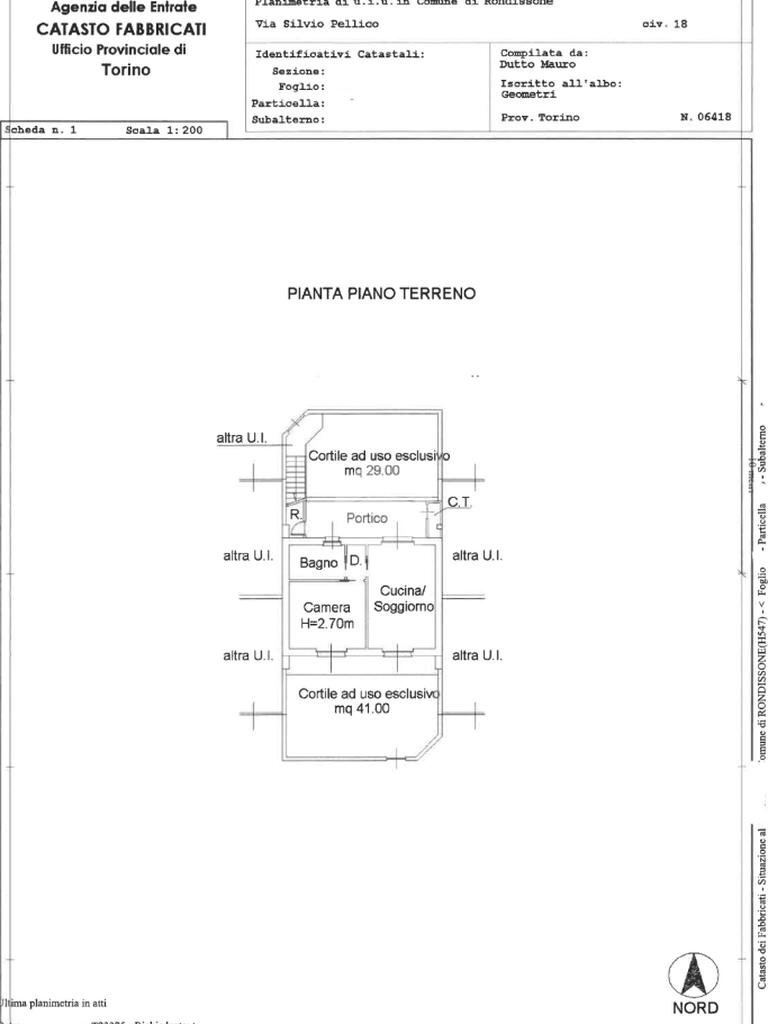 Two-room apartment Via Silvio Pellico, Rondissone - floor plans 1