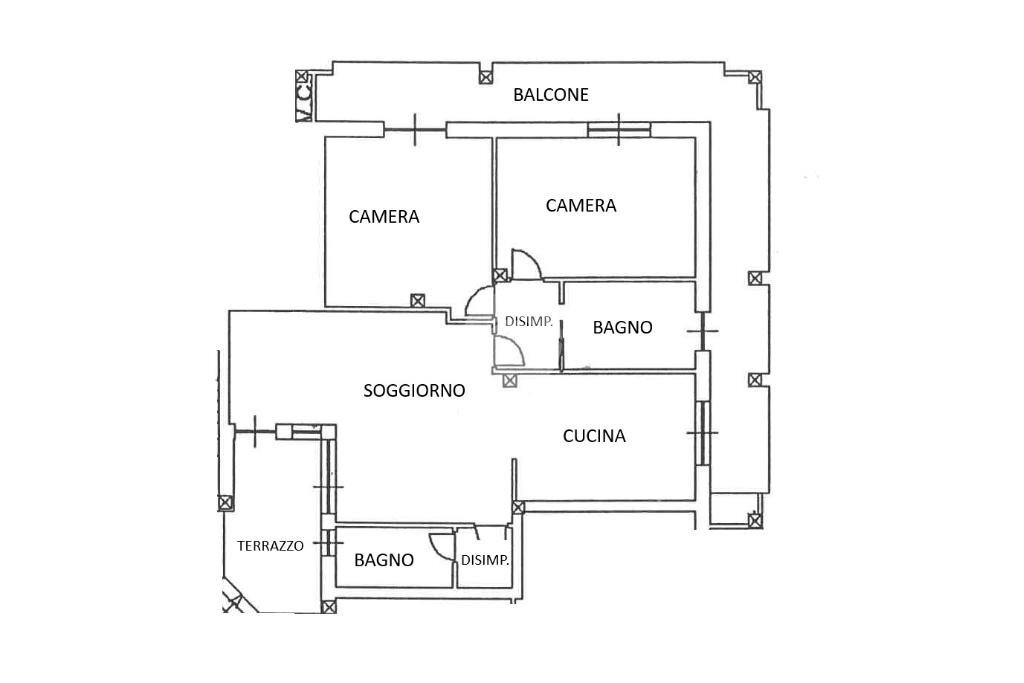 Four-room apartment Via Provinciale Saluzzo, Barge - floor plans 1