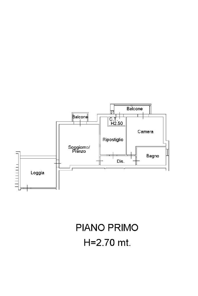 Trilocale Viale S. Lorenzo, Riccione - planimetria 1