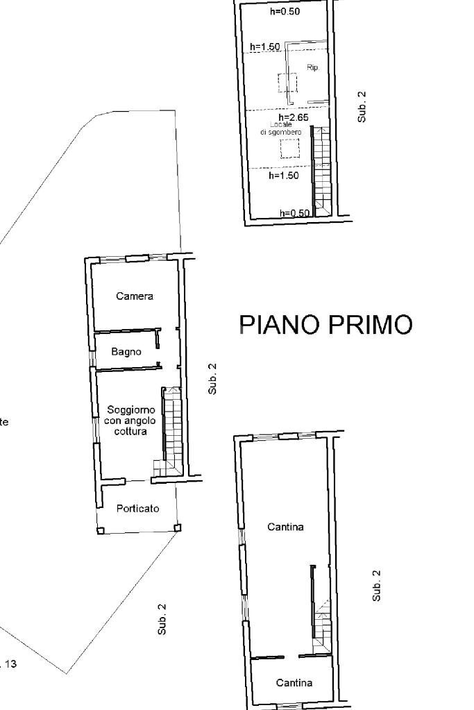 Terraced Villa Via Valle, Vezzano Ligure - floor plans 1