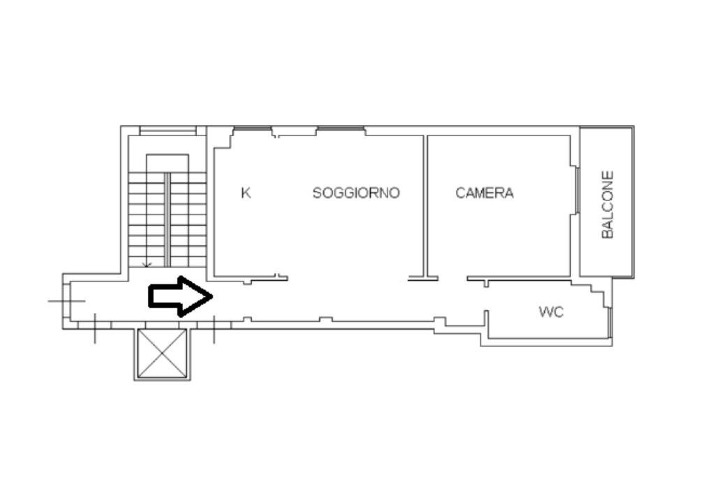 Two-room apartment Via Mincio, Rozzano - floor plans 1