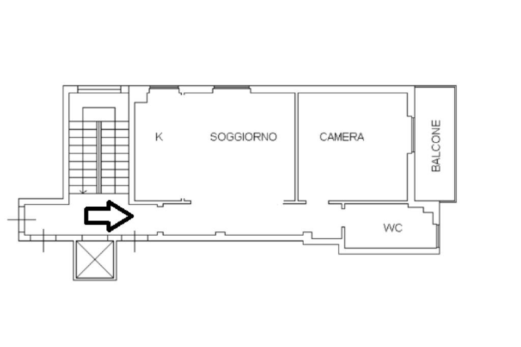 Two-room apartment Via Mincio, Rozzano - floor plans 1