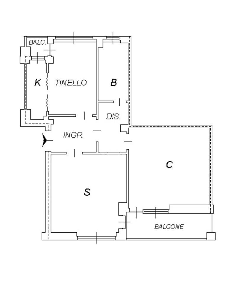 Trilocale Via S.Faustino, Milano (zona Lambrate) - planimetria 1