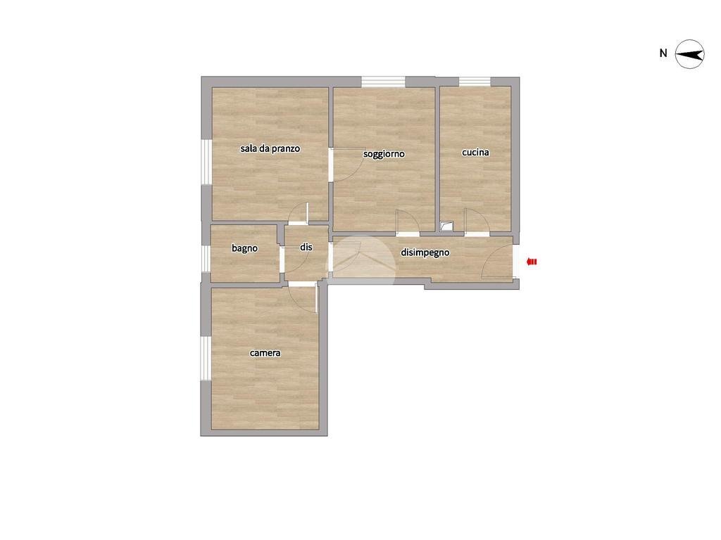 Trilocale Via Privata Piero Martinetti, Milano - planimetria 1