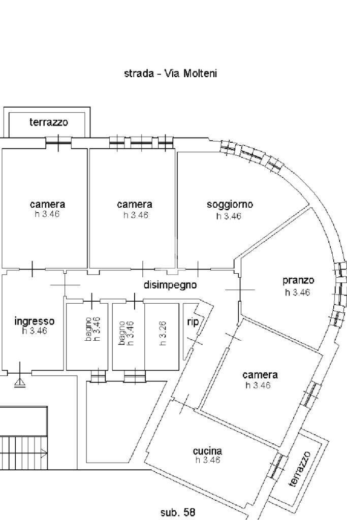 Appartamento Via Stefano Dondero, Genova (zona Sampierdarena) - planimetria 1