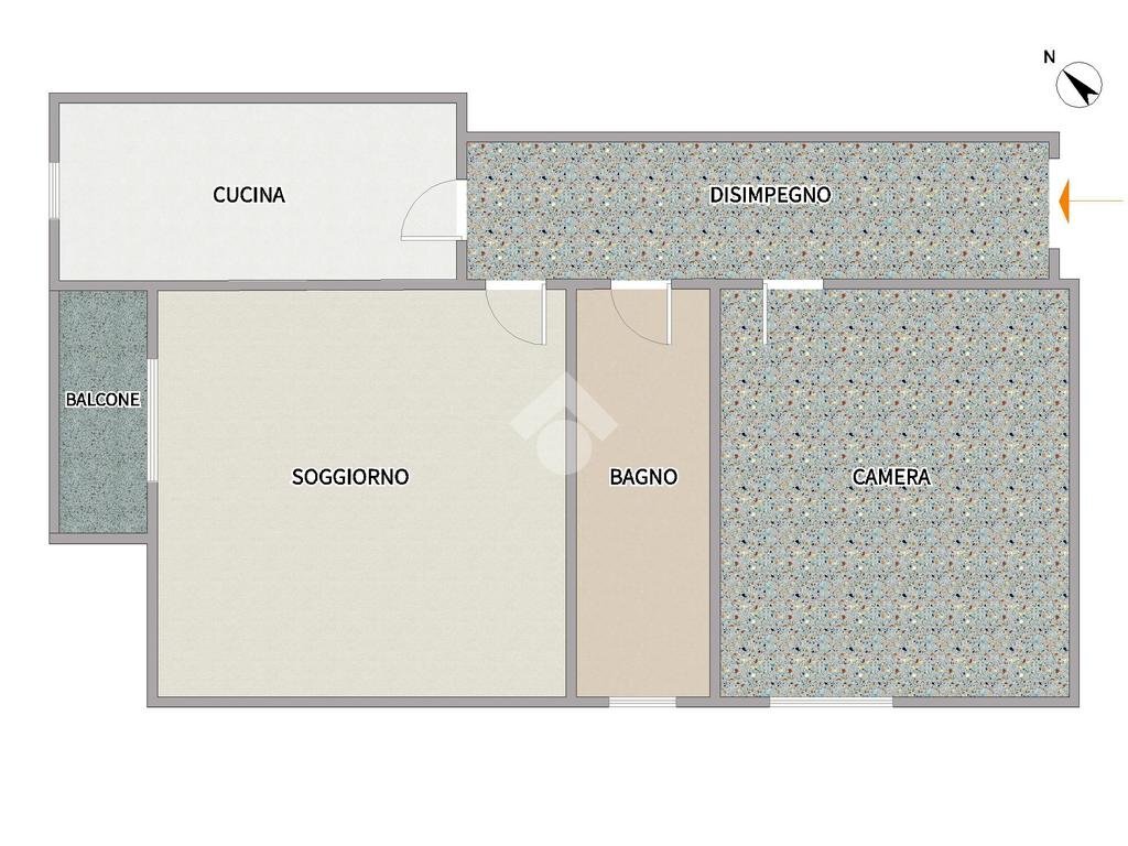Two-room apartment Via Giuseppe Garibaldi, Cornaredo - floor plans 1