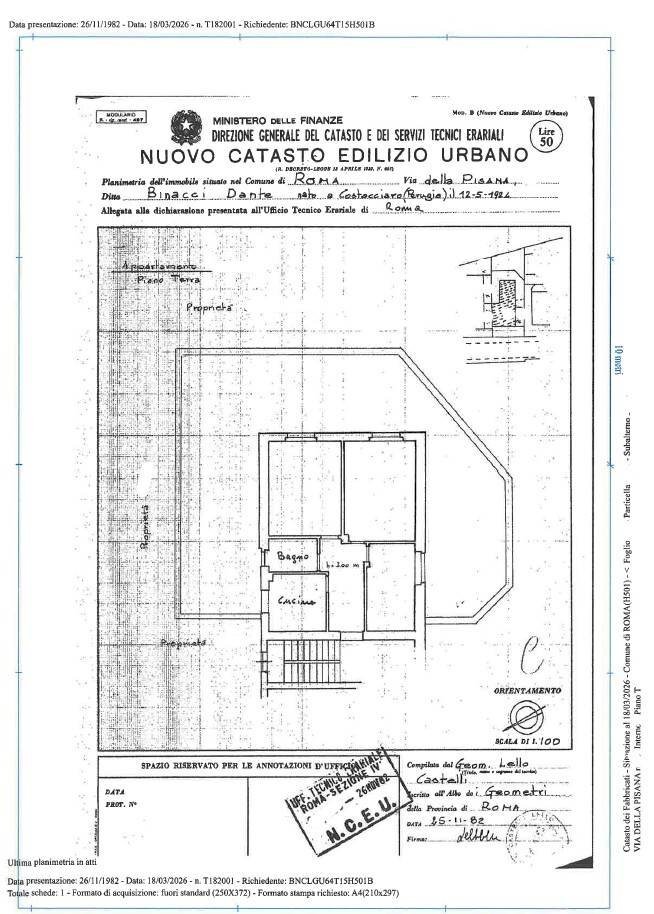 Foto 28 - Trilocale Via Della Pisana
 
43, Roma - planimetria 1