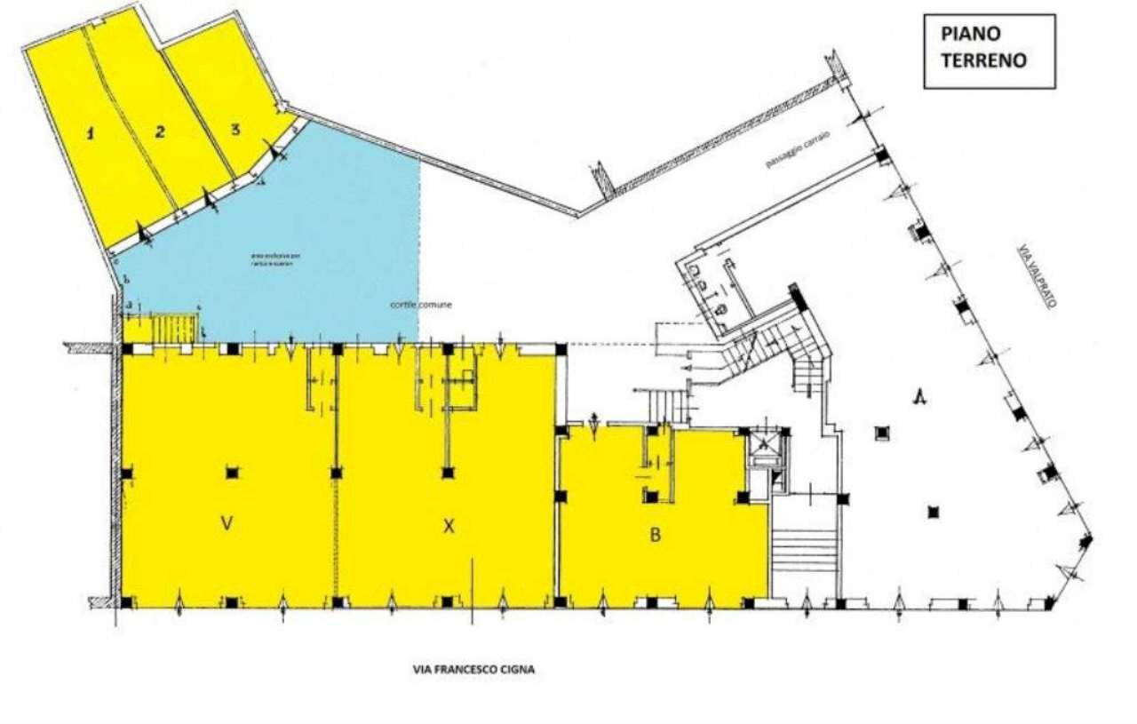 piano terra via cigna colorata - Negozio Via Cigna
 
118, Torino - planimetria 1