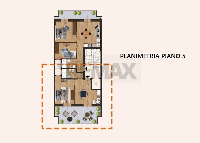 Pianta 2D - Trilocale Via Montegrappa
 
147, Bari - planimetria 1