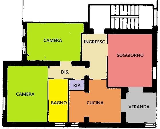 Foto 2 - Trilocale Via Pietro mascagni, Piacenza - planimetria 1