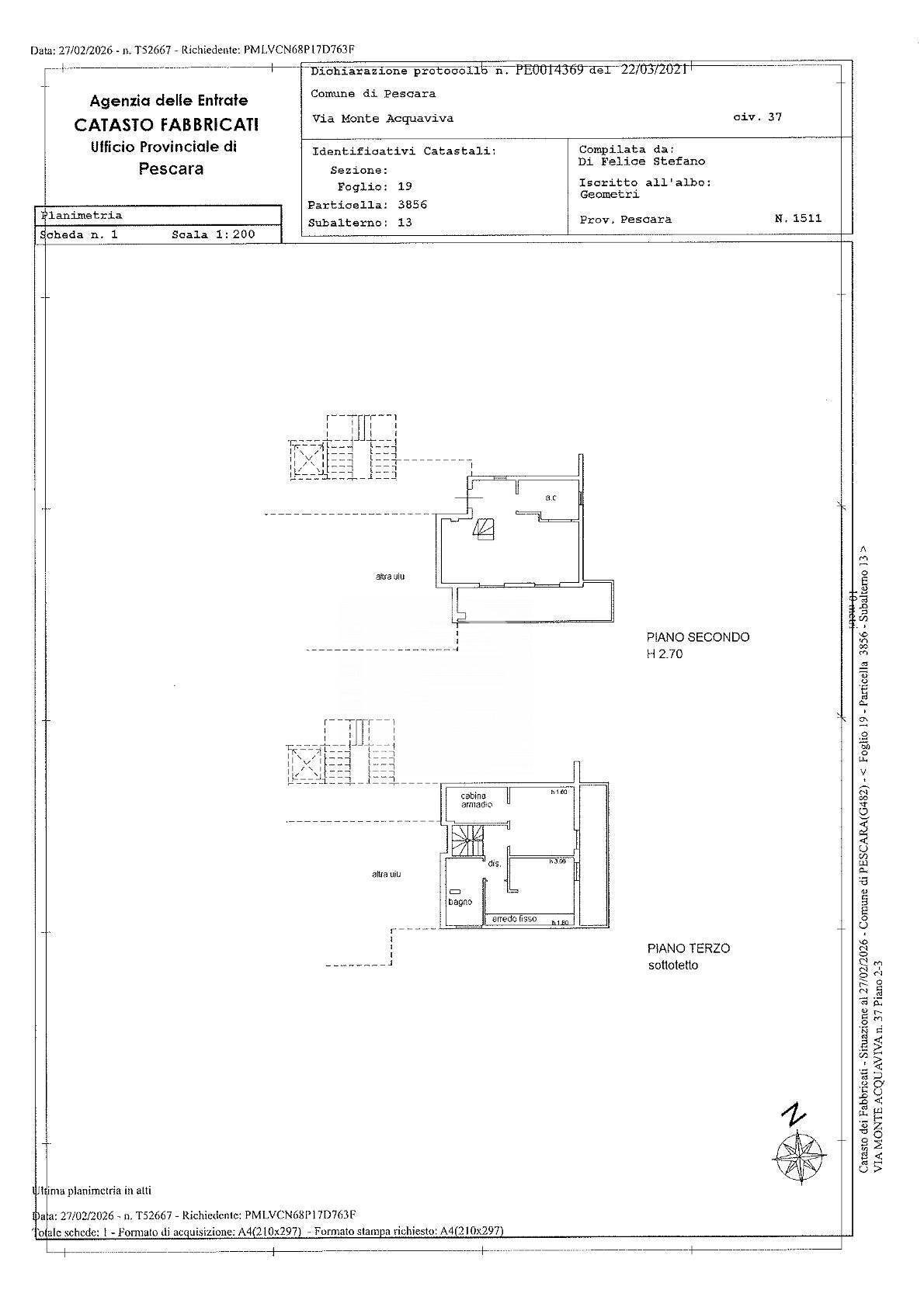 Foto 37 - Trilocale Via Monte Acquaviva, Pescara - planimetria 1