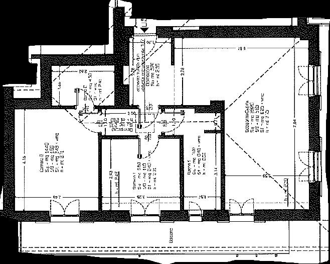 Three-room apartment via Saluzzo, 3, Mondovì - floor plans 1
