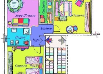Planimetria - Trilocale via del Sole, 3, Bologna (zona Corticella) - foto 1
