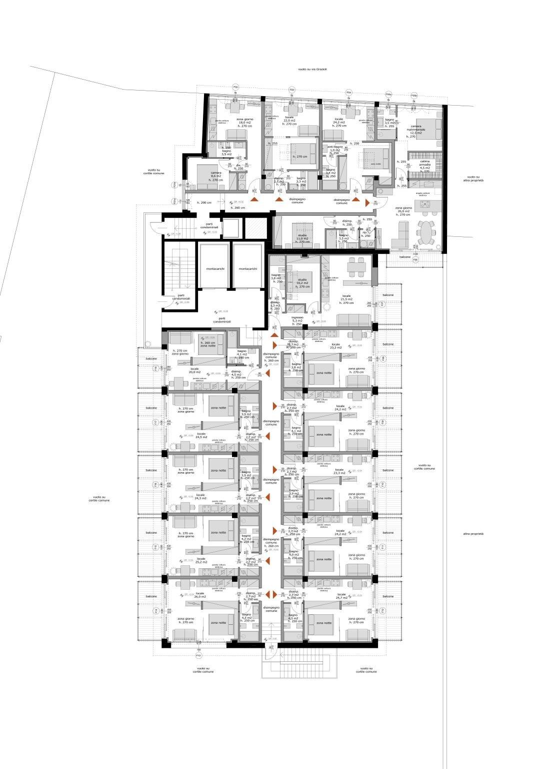 One-room apartment via Don Bartolomeo Grazioli, 57, Milano (neighborhood Dergano) - floor plans 1