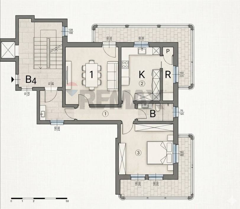 Pianta 2D - Three-room apartment VIA GENOVA
 
11, Trani - floor plans 1