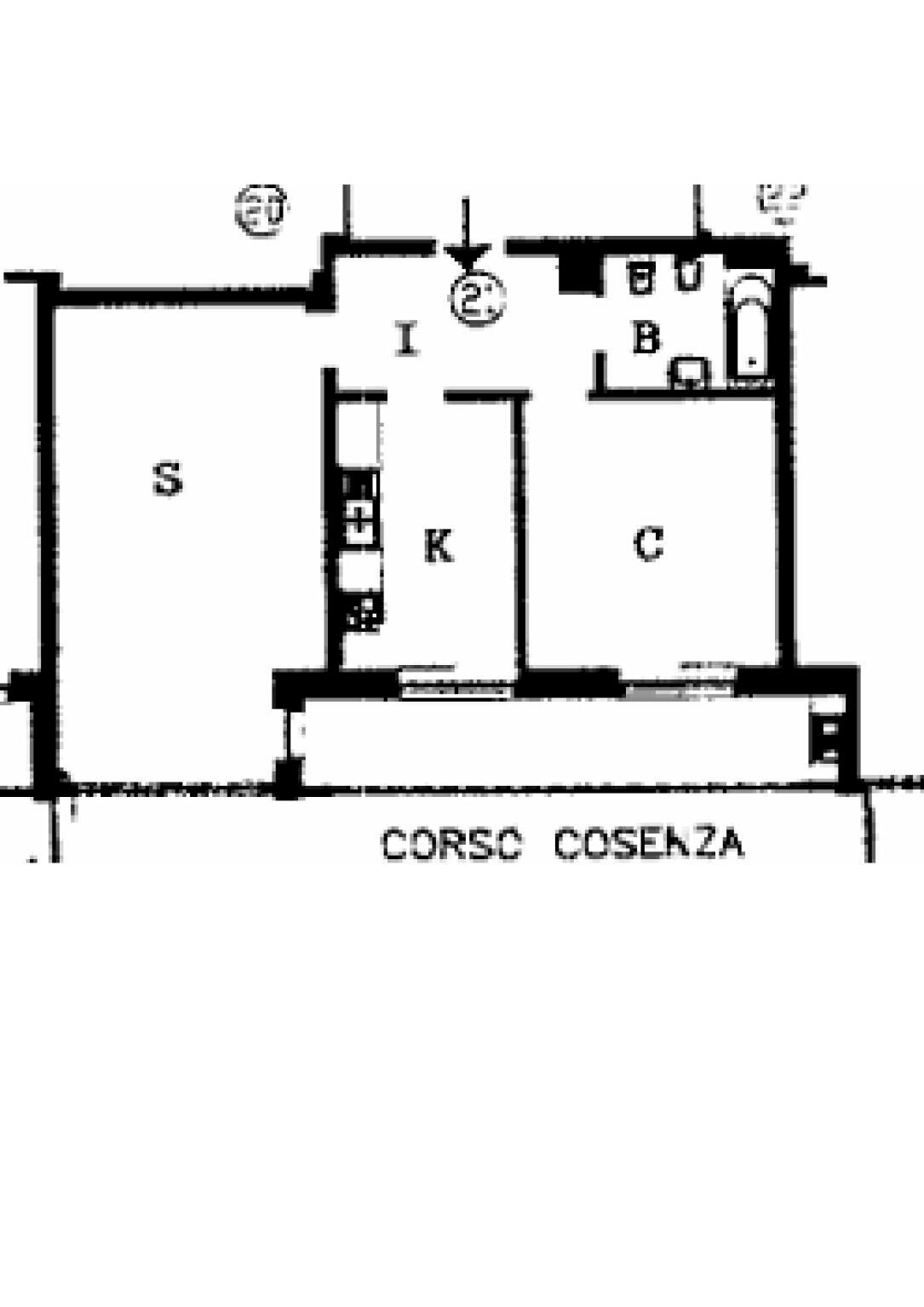 Three-room apartment corso Cosenza, 68, Torino (neighborhood Santa Rita) - floor plans 1